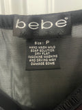 +* Womens Juniors Sz Petite Bebe Gown Lingerie Club Sheer Insets  Front Split Black & Deep Wine Straps