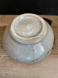 €a** Vintage Handled Soup Bowl Brown & Gray Pottery
