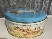 a** The Start of The Santa Fe Trail Decorative Cookie Tin Empty Kansas Missouri Clean