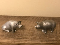 <€€* Hudson Pewter Noah's Ark Collection Pair Male/Female PIGS Retired #3271/3272 1984