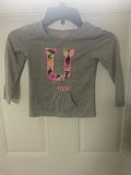 +* Girls Small  Size 4 Long Sleeve SO Gray Top Lightweight Sweatshirt with Pouch Pocket U Rock!