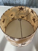 € Vintage Mid Century MCM Gold & Brown Vellum Parchment Fiberglass Lamp Shade Leaves