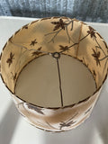 € Vintage Mid Century MCM Gold & Brown Vellum Parchment Fiberglass Lamp Shade Leaves