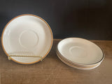 + Vintage Johnson Bros GROSVENER White China Gold Rim Set/5 SAUCERS 1920s England