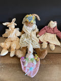 + Stuffed Animals Country BUNNY BEARS Lot/4 Easter Decor