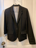 Womens Juniors Medium Papaya Black Jacket Blazer Button Up Lined
