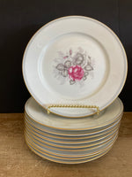 <€€ Set/10 7.5” Salad/Dessert Plates “GRAY DAWN” Rosenthal Selb Germany Vintage