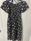 +* Womens Juniors Sz 12 Navy Blue Floral Print Smocked Coulette Jumpsuit Romper by Mukke