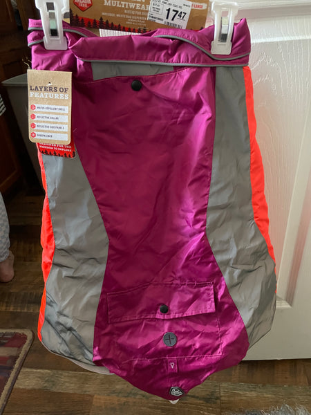 New Arcadia Trail 3 in 1 Multiwear Pink/Orange Dog Coat Sz XXL Removable Sherpa Liner NWT