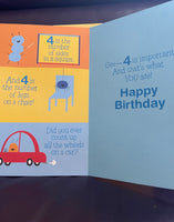 New Greeting Card HAPPY 4th BIRTHDAY w/ Envelope American Greetings