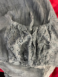 +* Womens/Juniors Large Gray Eyelet Mono Reno Dress Swimsuit Cover Up Side Pockets Tee Back