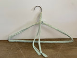 a* Set/3 Vintage 16” Nylon Covered Metal Clothes Hangers  2-Pink, 1 Green