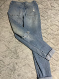 +* Womens/Juniors Size 3 28” Waist SO High Rise Jegging Blue Jeans Skinny Stretch Distressed Roll Up