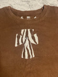 +* Girls Medium 7/8 Brown SHirt Cap Sleeve Top by Faded Glory Cotton Beaded Cross
