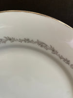 Vintage Noritake Crestmont 6013 China Set/6 10.5” Dinner Plates Gray Platinum Rim