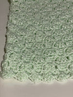 a* Lime Light Green Crocheted Lap Rug Baby Crib Blanket 42” x 43“ Unisex