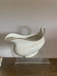 + Vintage Johnson Bros GROSVENER White China Gold Rim GRAVY BOAT 1920s England
