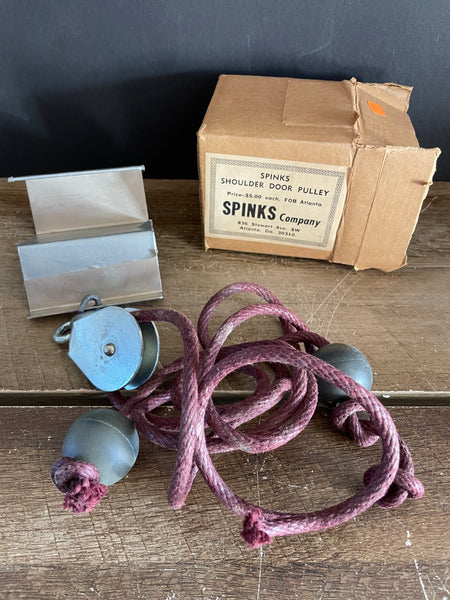 a* Vintage Spinks Over the Door Pulley for Shoulders Rehab Physical Therapy Atlanta GA, original box