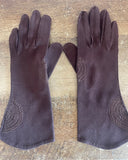 +* Vintage 10.5” Womens Juniors Brown Nylon Dressy Gloves