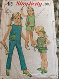 + Set/4 Vintage GIRLS Size 2 Toddler DRESS/Slip PANTS/Shorts TOPS Romper Patterns 1967-1971