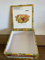 <€€ Dominican Republic 25-ROMEO Y JULIET’s CHURCHILL Handmade Cigars Empty Wood Cigar Box Flip Lid Top