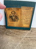 + Vintage Pharmacy Ad Fragrant Sozodont Mounted on Blue Plaque