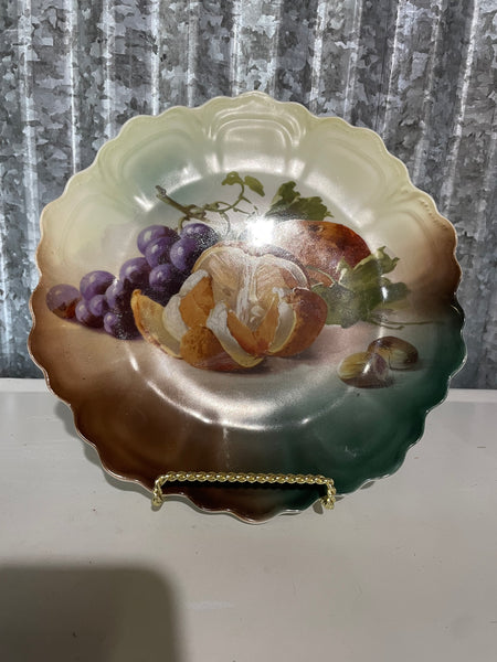 € Vintage Punch Z.S. & Co. Zeh Scherzer Bavaria Decorative Plate Bowl Fruits Ruffled Rim