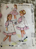 + Set/4 Vintage GIRLS Size 4 Toddlers Girls DRESS & Coat, PARTY Dresses, Pants & Shorts Patterns 1958-1959, 1969