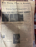 +* AS-IS Vintage Bristol Virginia Tennessean RFK Kennedy Final Rites Jun 8 1968 Newspaper
