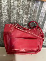 [meas, pics] € Red Leather Mossimo Shoulder Purse Belt Adjustable Medium Size