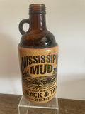 Vintage MISSISSIPPI Brewing Co MUD Black & Tan Beer Finger Hook Jug 1qt 32oz