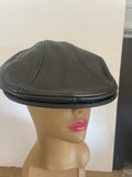 +* Vintage Men’s Dobbs Flat Newsboy Cap S/Medium Black Genuine Leather Driver Made in USA 1990s