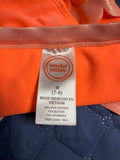 +* Girls Medium Sz 7/8 Two Piece Bikini Swimsuit Orange Ruffled Layered Bodice by Wonder Nation