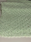 a* Lime Light Green Crocheted Lap Rug Baby Crib Blanket 42” x 43“ Unisex