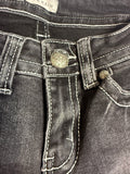 +* Womens Juniors Sz 3 Fire and Rain Faded Black Jeans Embellished Wing Pockets Boot Cut