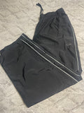 +* Mens Large Champion Track Wind Rain Pants Black Mesh Lined Joggers Warm-Up Ankle Zippers