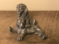 <€€* Hudson Pewter Noah's Ark Collection Pair LION LIONESS Retired #2218 1981