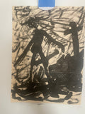 +* Art Abstract Drawing Expressionism Silhouette Figure 1960’s Unsigned w/ Personal Letter
