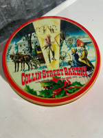 a** Collin Street Bakery Cookie Fruitcake Tin Original Deluxe Corsicana Texas Empty Holiday Christmas