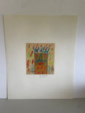 *^ Japanese Fukuoka Nobuo Original Art Expressionism Portrait Drawing Watercolor Signed 八 Eight