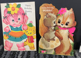 +* Vintage (4) Used Birthday/Mother’s Day  Greeting Card From Child Crafts Scrapbooking
