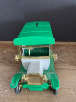 a* New Vintage Fuller Hartford D461 Green and White Delivery Truck Bank w/ Key, original box