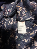 +* Womens Juniors American Eagle Dress Medium Slit Open Long Sleeves Navy Blue Print
