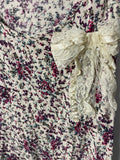 +* Womens/Juniors Sleeveless Top or Short Dress Floral Print with Lace & Pearl Bow Small