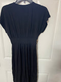 +* Y2K Junior’s Medium Black  Short Dress With Sewn in Gold Belt Scoop Neck Wrap Skirt