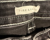+* Womens Juniors Sz 3 Fire and Rain Faded Black Jeans Embellished Wing Pockets Boot Cut