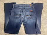 +* Womens/Juniors 7 For All Mankind Blue Denim Jeans 29” Waist Distressed