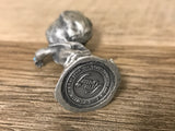 + Vintage HALLMARK LITTLE GALLERY Fine Pewter Betsy Clark Girl w/ Blue Bird 1977 Miniatures