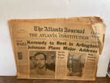+ Vintage ATLANTA JOURNAL & CONSTITUTION JFK Kennedy Assassination Nov 24 1963 Newspaper Sunday Edition