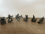 <€€ Vintage 6pc JASCO Pewter Set Donkey Clown Dog Cat Wizard Mouse Miniatures